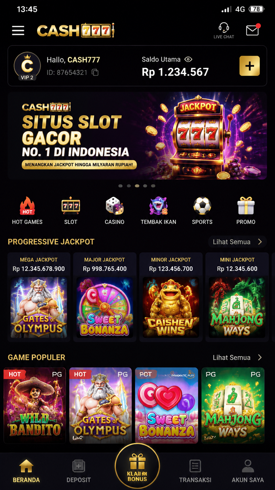 Screenshot 1 cash777